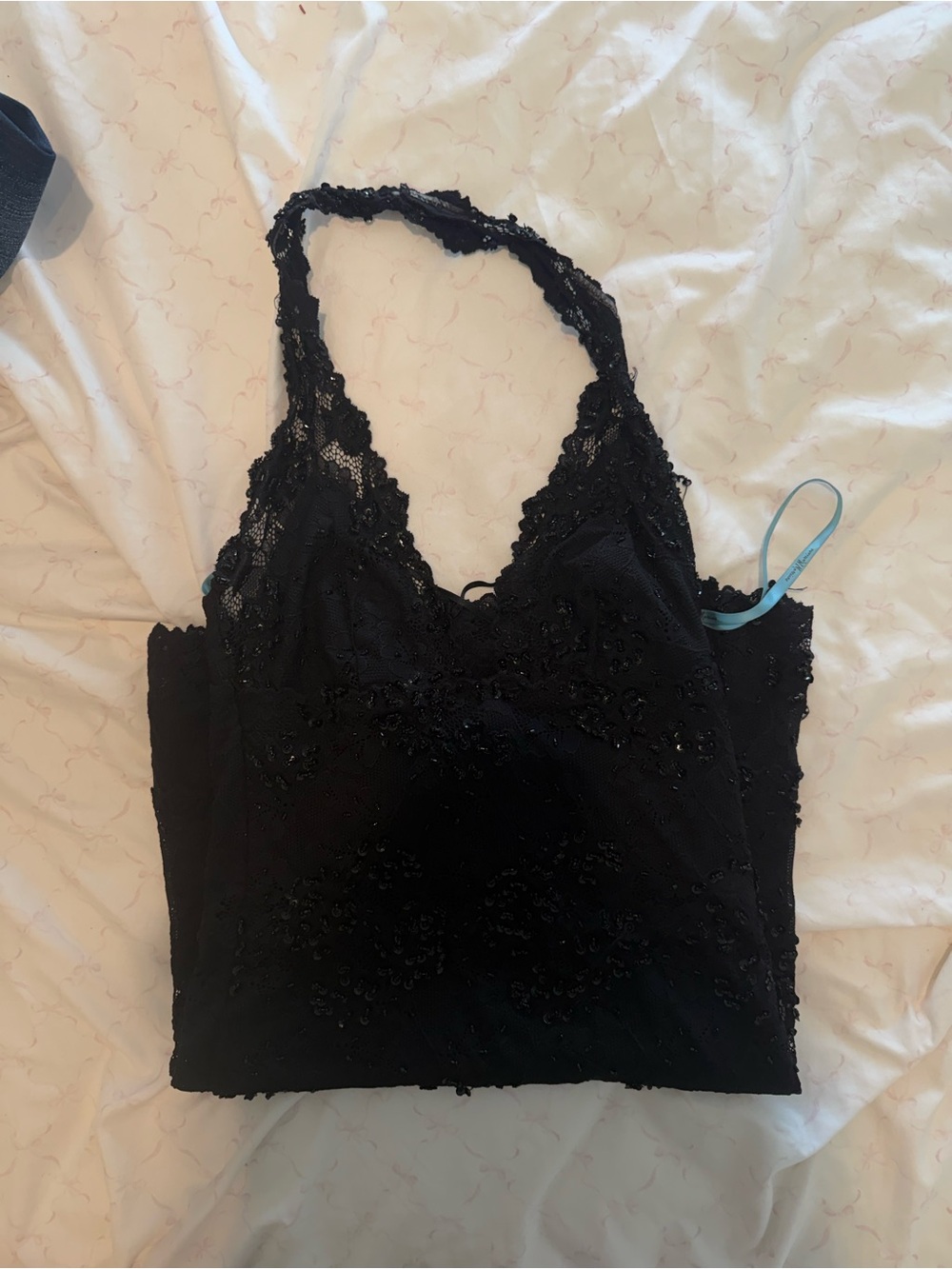 Vintage 2000s Marciano Black sequin/embellished halter low back cocktail dress